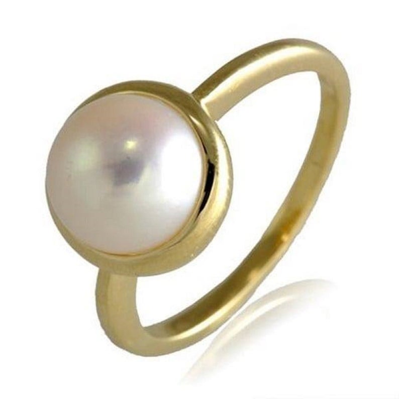 Pearl Ring Pure 925 Silver (Chaandi) - Italian Ring